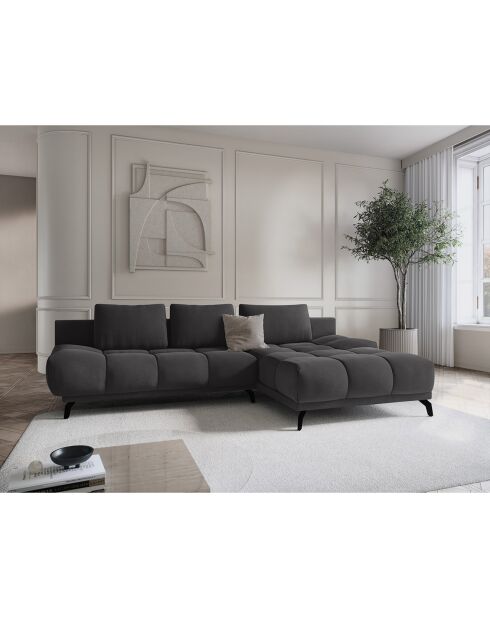 Canapé d'angle Droit Convertible avec Coffre Cirrus 5 Places marron foncé - 290x182x90 cm